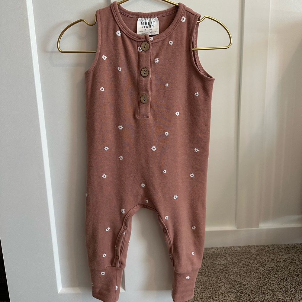 Mebie Baby Daisy Button Tank Romper